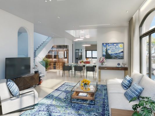 Thiết kế phòng khách biệt thự song lập Costamigo Phan Thiết